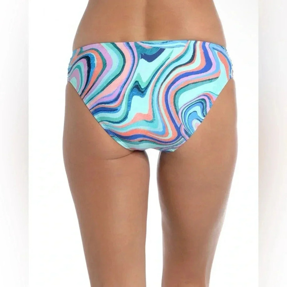 La Blanca Crystal Cove Shirred Strap Over The Shoulder Top & Shirred Hipster - Picture 6 of 9